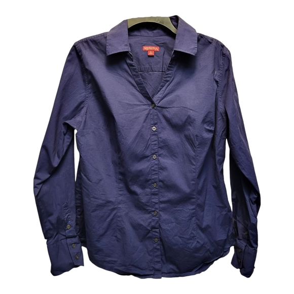 Merona Tops - Merona Royal Blue Button Down Shirt Fitted Classic Top - Size XL